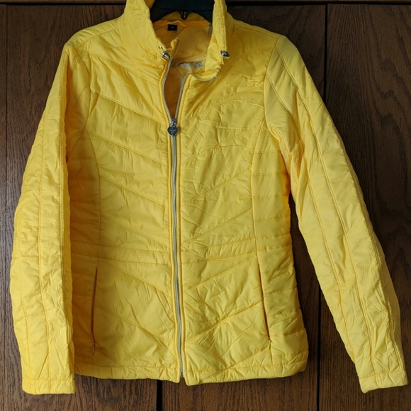guess yellow puffer jacket